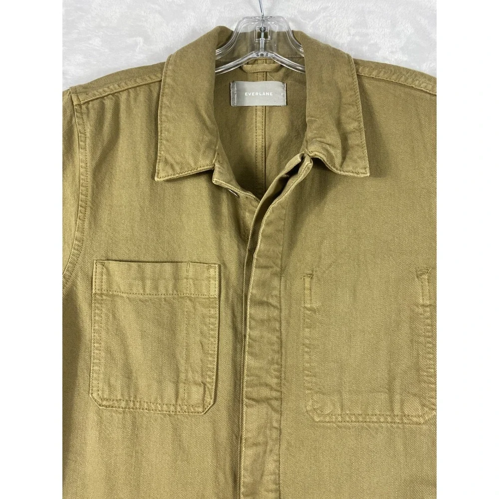 Everlane Jumpsuit‎ Sz 10 Khaki Short Sleeve Utility Chic Relaxed Androgynous